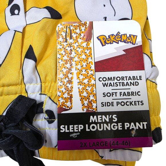 Pokemon Pikachu Pajama Pants Men's Size 2XL (44-46) PJ Bottoms Elasticized Waist - Picture 2 of 9